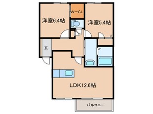 カーサアゼリア　A棟の物件間取画像